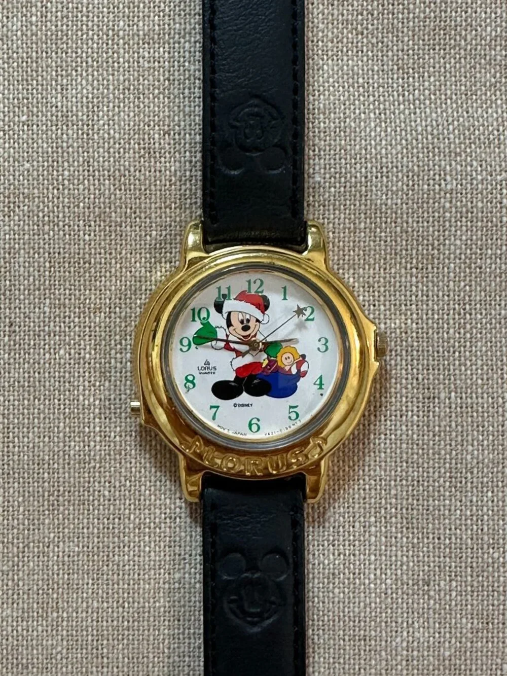 1990's Original Mickey Mouse Lorus Watch by Seiko (Santa Mickey)